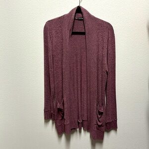 Excellent condition purple marled open cardigan - size L